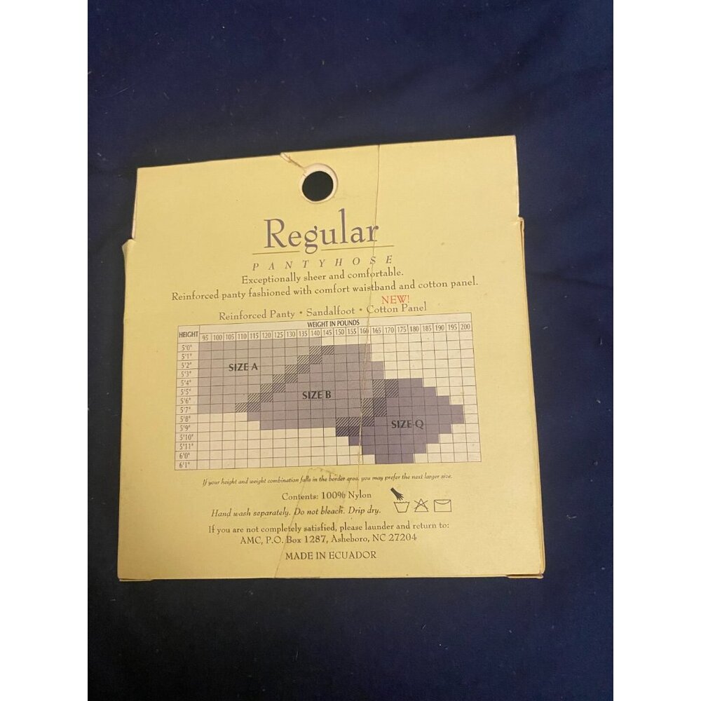 Vintage Regular Pantyhose Panty hose Suntan Size B Sandalfoot New Women’s